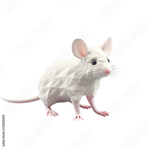Abstract Low Poly Mouse; Geometric Rodent Art; Polygonal Small Animal Design