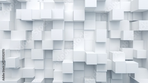 White Wall Adorned With an Array of White Cubes