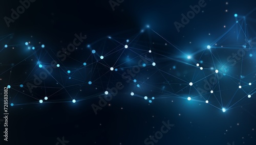 Dark Blue Background With Dots and Lines