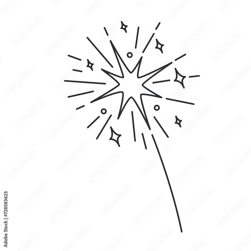 Fireworks explosion with boom effect line icon. Thin black outline flying fireworks explode with fire and glitter particles, firecracker burst monochrome icon, festive element vector illustration Fireworks explosion with boom effect line icon. Thin black outline flying fireworks explode with fire and glitter particles, firecracker burst monochrome icon, festive element vector illustration