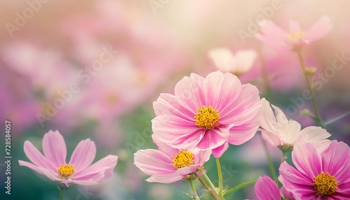 abstract floral backdrop of pink flowers with soft style © Wayne