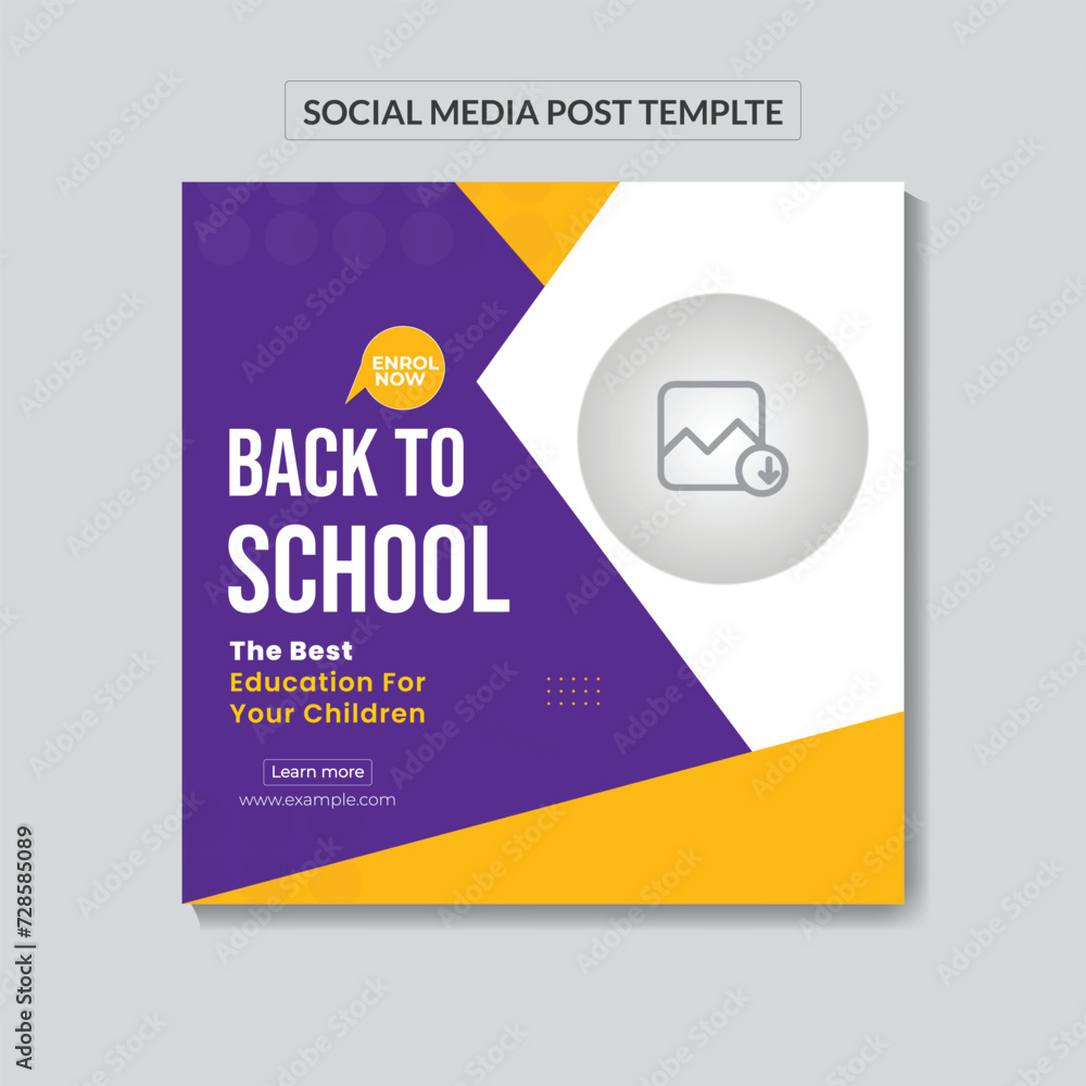 School admission social media post banner School admission social media post banner