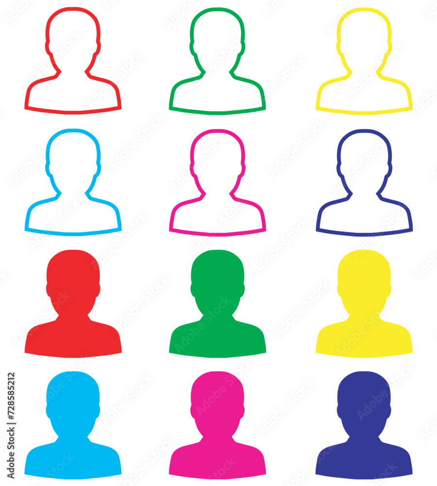 User icon vector. Profile icon sign symbol in trendy flat style. Set elements in colored icons. Profile vector icon illustration isolated on white background User icon vector. Profile icon sign symbol in trendy flat style. Set elements in colored icons. Profile vector icon illustration isolated on white background