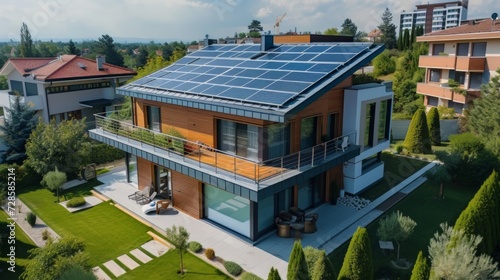 House With a Solar Panel on the Roof