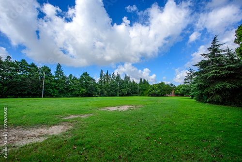 landscape with blue sky and clouds