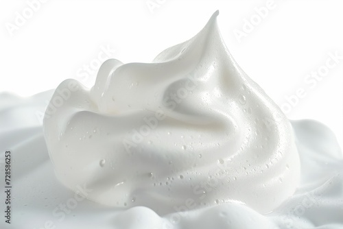 Shaving foam isolated on white background. Full Depth of field. Focus stacking. Generative AI