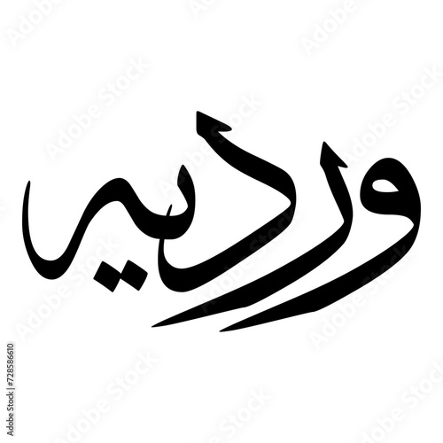 Wardiyyah Muslim Girls Name Sulus Font Arabic Calligraphy 