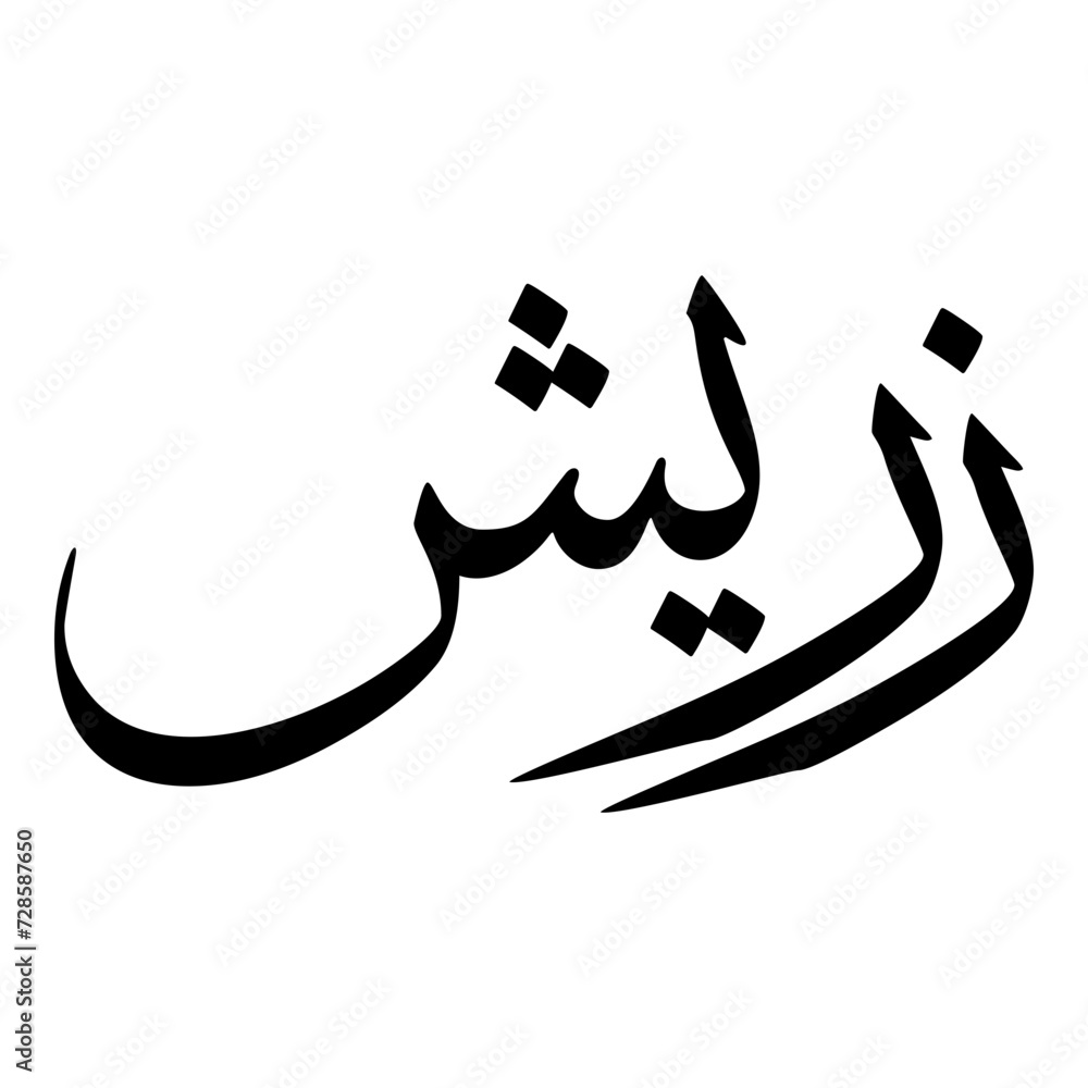 Zareesh Muslim Girls Name Sulus Font Arabic Calligraphy Zareesh Muslim Girls Name Sulus Font Arabic Calligraphy
