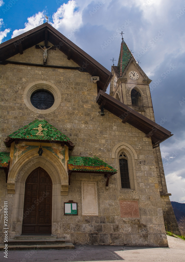 The Chiesa di Sant Antonio Abate - Saint Anthony the Great Church - in Mione in Carnia, Udine Province, Friuli-Venezia Giulia, NE Italy