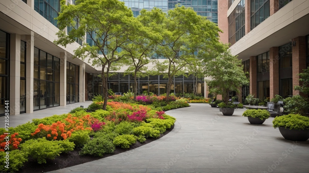 Naklejka premium office yard and mini park