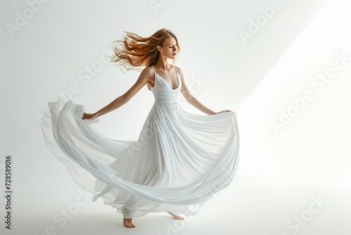 Woman in White Dress Dancing