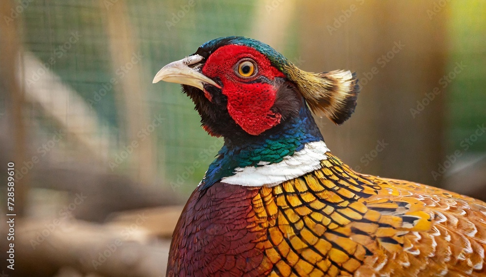 portrait of a pheasant in the zoo