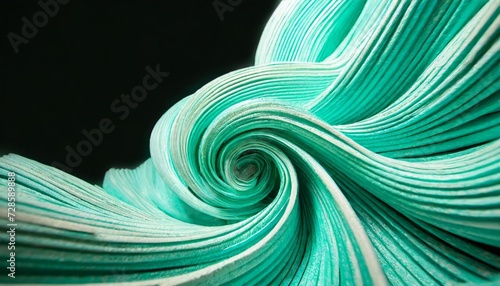 a hypnotic interweaving of mint green and seafoam blue abstract shape