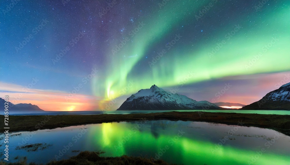 a spectacular northern light aurora display lighting