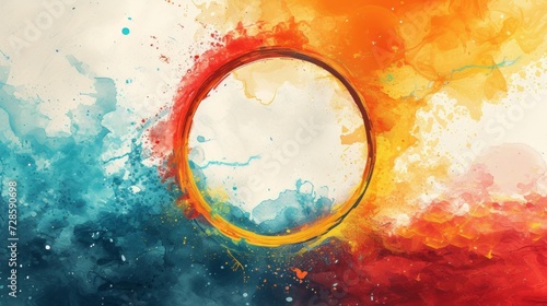 Abstract Painting With Circle in the Middle