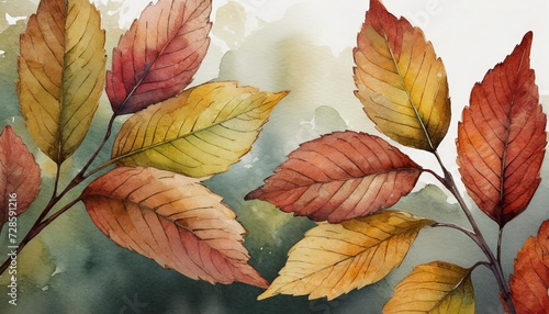 watercolor illustration autumn leaves transparent background png