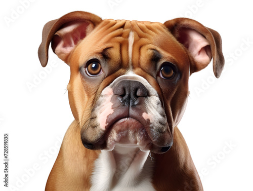 A Cute Bulldog  isolated on a transparent or white background