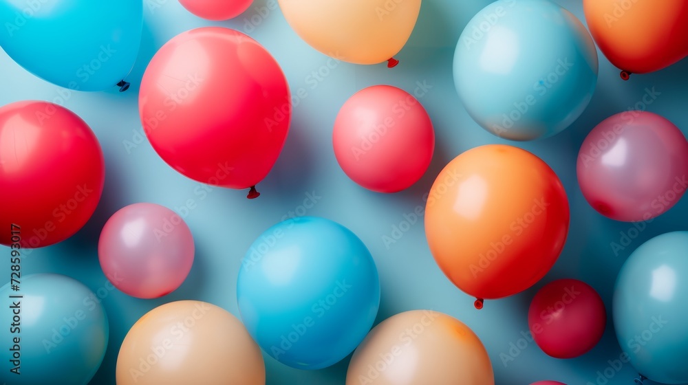 A playful balloon-themed backdrop with a clean frame, showcasing balloons of various sizes A playful balloon-themed backdrop with a clean frame, showcasing balloons of various sizes