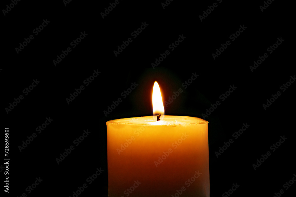 Candle burns Isolated On Black background Candle burns Isolated On Black background