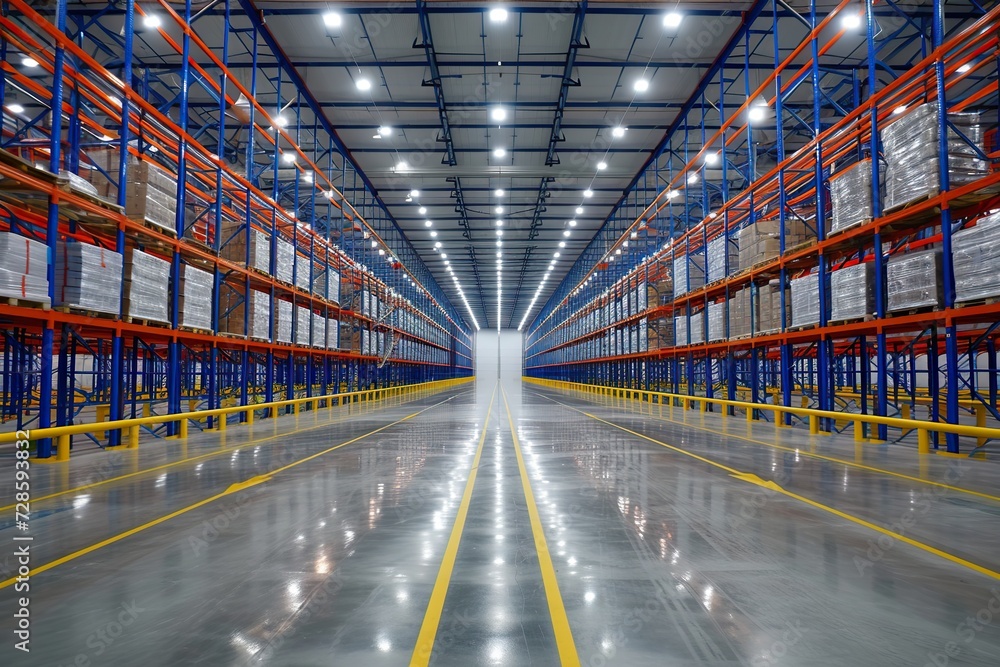 Innovative Warehouse Hub: State-of-the-Art Storage Hub Embraced by Abundant Brightness, Catering to Advanced Equipment Storage