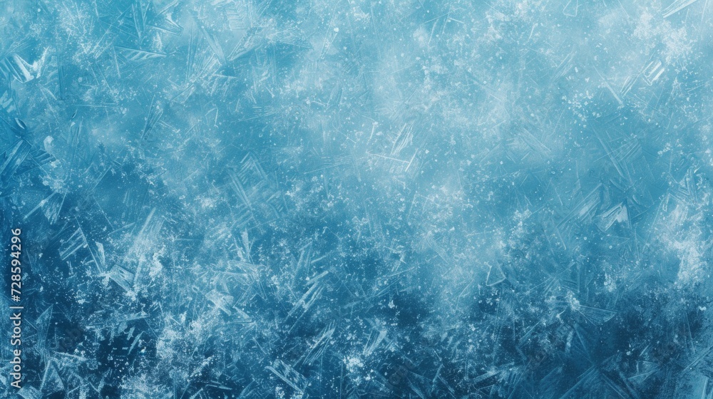 Fototapeta premium Cool Blue Ice Crystal Background with a Frosty Frozen Texture