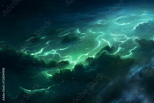 Sea and bioluminescent algae