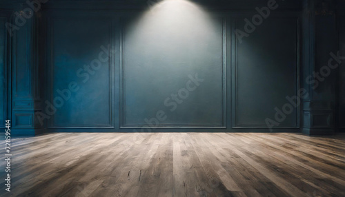 Empty elegant dark room at night with copy space