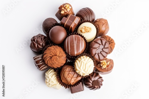 Assorted Chocolates Placed on White Table