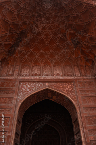 Mughal Construction Mosque door in Taj Mahal India (ID: 728596221)
