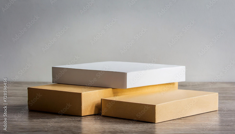 empty podium or pedestal display on white background with box stand concept blank product shelf standing backdrop empty podium or pedestal display on white background with box stand concept blank product shelf standing backdrop