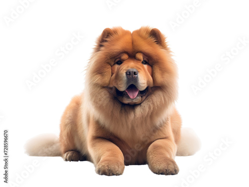 A Fluffy Chow Chow, isolated on a transparent or white background