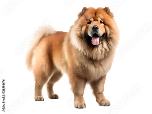 A Fluffy Chow Chow, isolated on a transparent or white background © Aleksandr