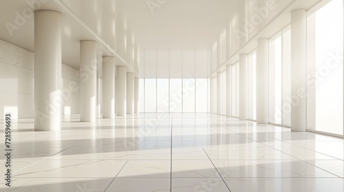 A Large White Room With Abundant Windows