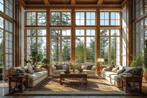 Spacious Living Room With Abundant Windows and Furniture