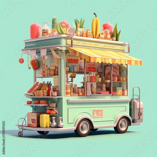 Colorful Food Truck Illustration