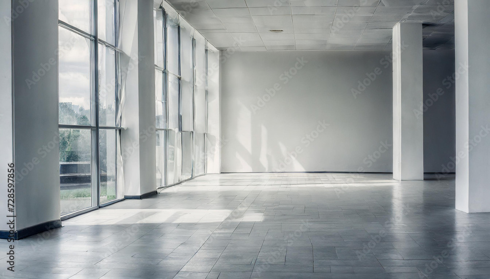 modern minimalist interior with a big empty white wall. modern minimalist interior with a big empty white wall.