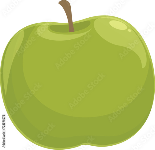 Farm green apple icon cartoon vector. Clip color nature. Inside core seed
