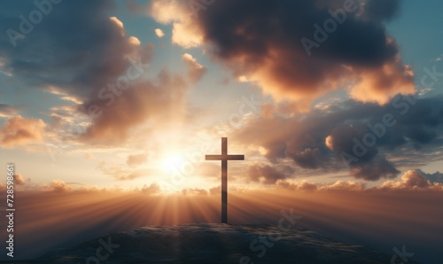 Light breaks through: Easter's cross, signifying resurrectio