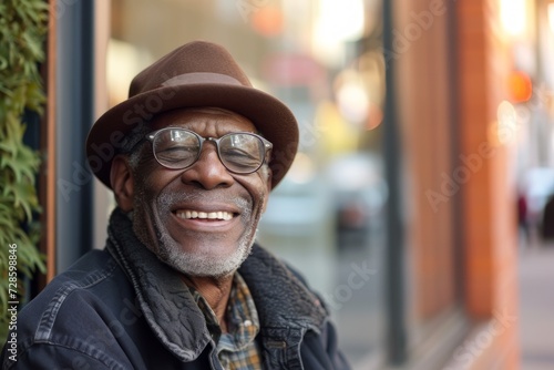 Smiling Man With Hat and Glasses