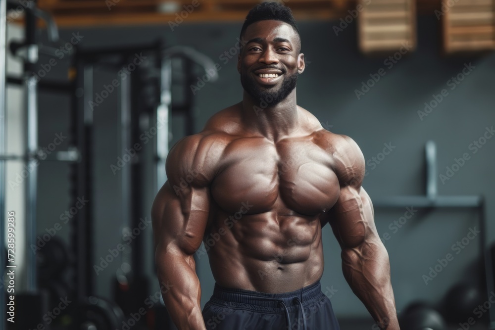 Man Posing for Picture in Gym