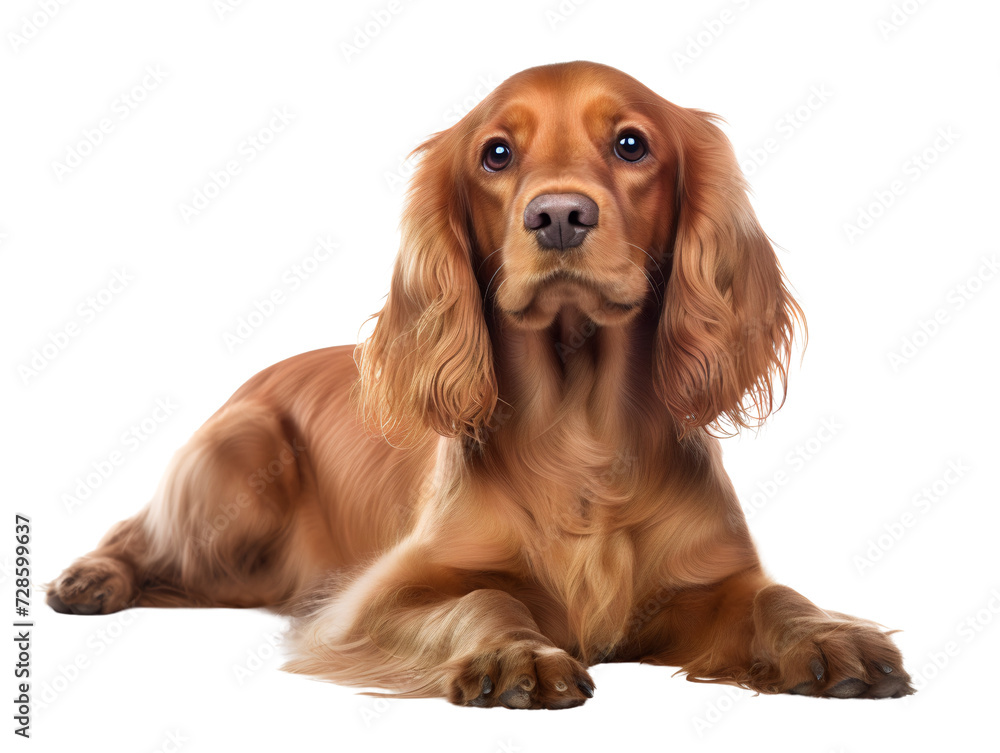 Friendly Cocker Spaniel, isolated on a transparent or white background