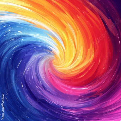 Colorful Swirl With Stars in the Background