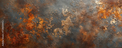 texture of rusty surface, red corrosion on gray metal photo