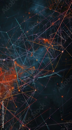 Background big data visualization futuristic technology. Abstract Music background. Beautiful motion waving dots texture with glowing defocused particles. AI generated illustration