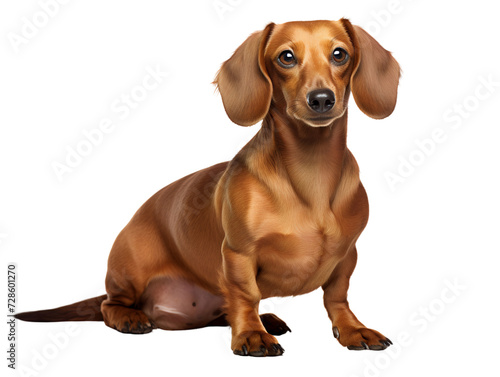 Friendly Dachshund  isolated on a transparent or white background