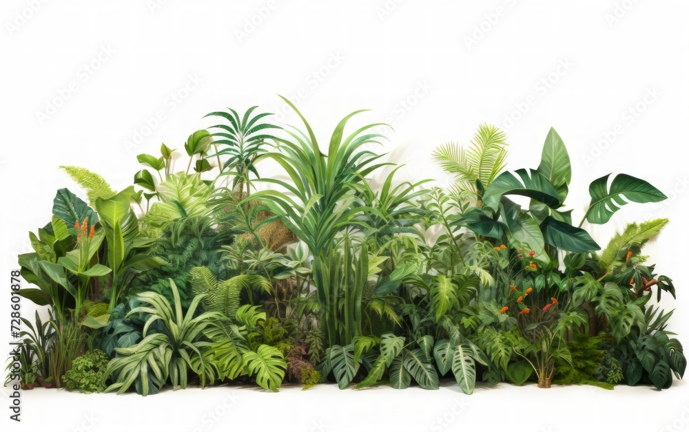 Assorted Plants Arranged on White Surface