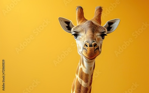 Cute and funnny giraffe with empty space for text background © Or