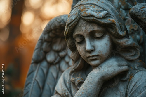 angel statue, symbol of sorrow and peace