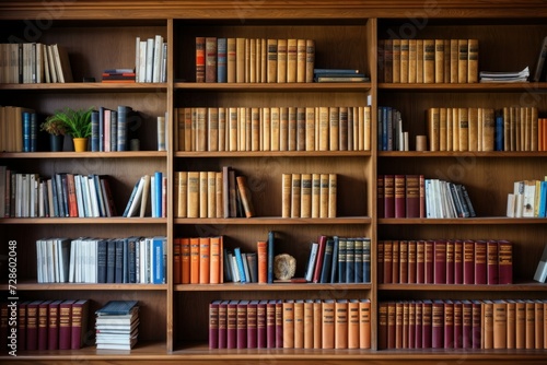 library shelves with books