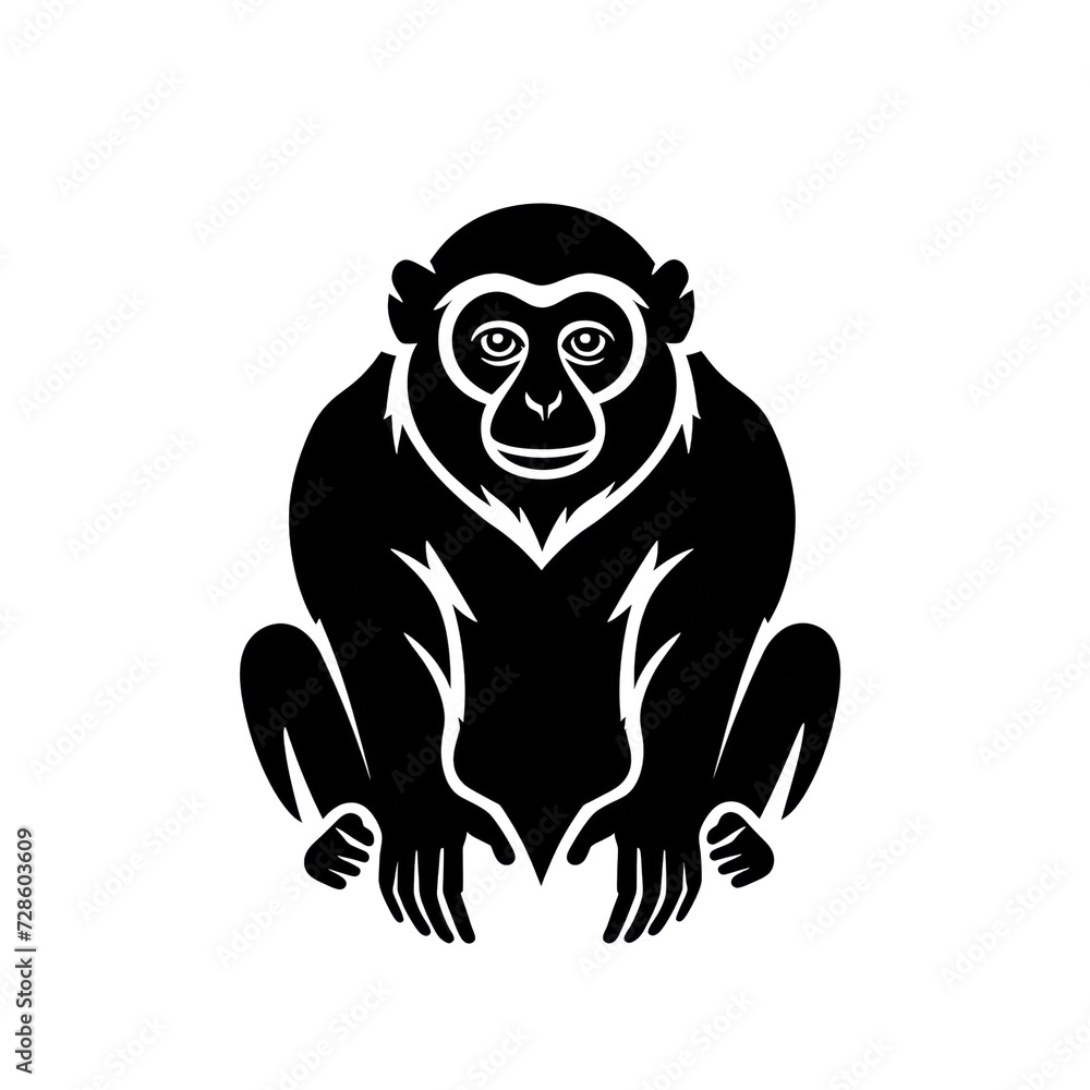 Gibbon Logo Vector Isolated on Transparent or White Background, PNG Gibbon Logo Vector Isolated on Transparent or White Background, PNG